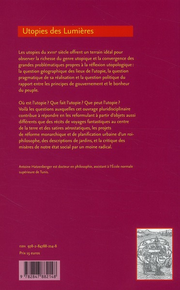 Quatrième de couverture de « UTOPIES DES LUMIERES »