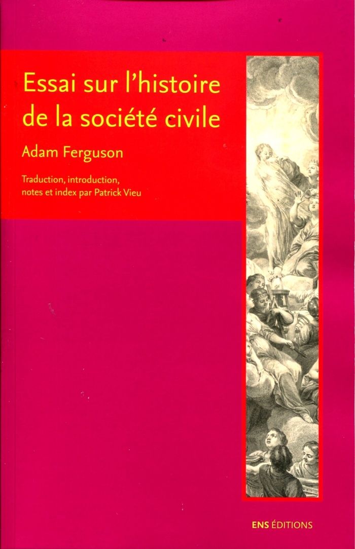 Couverture du livre « ESSAI SUR L'HISTOIRE DE LA SOCIETE CIVILE » de Adam Ferguson, librairie Les Contes Infusés à Corte