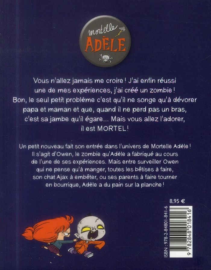Quatrième de couverture de « BD MORTELLE ADELE, TOME 06 - UN TALENT MONSTRE ! »