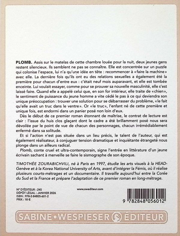 Quatrième de couverture de « Plomb : roman »