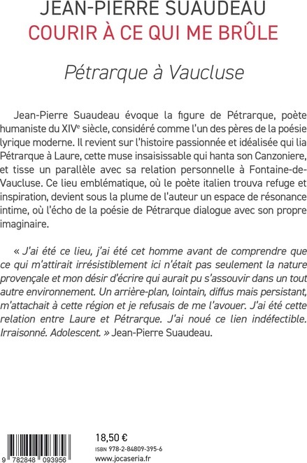 Quatrième de couverture de « Courir à ce qui me brûle »
