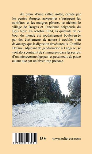 Quatrième de couverture de « UN ECUREUIL SOUS LA NEIGE - POLAR »