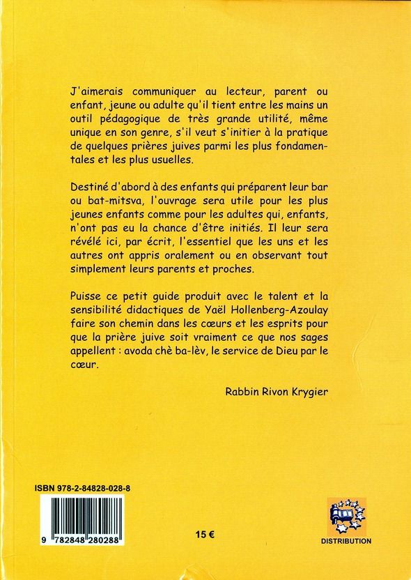 Quatrième de couverture de « TEFILATI - MA PRIERE »