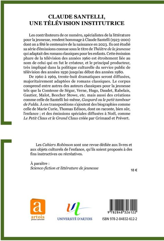 Quatrième de couverture de « Claude Santelli, une télévision institutrice »