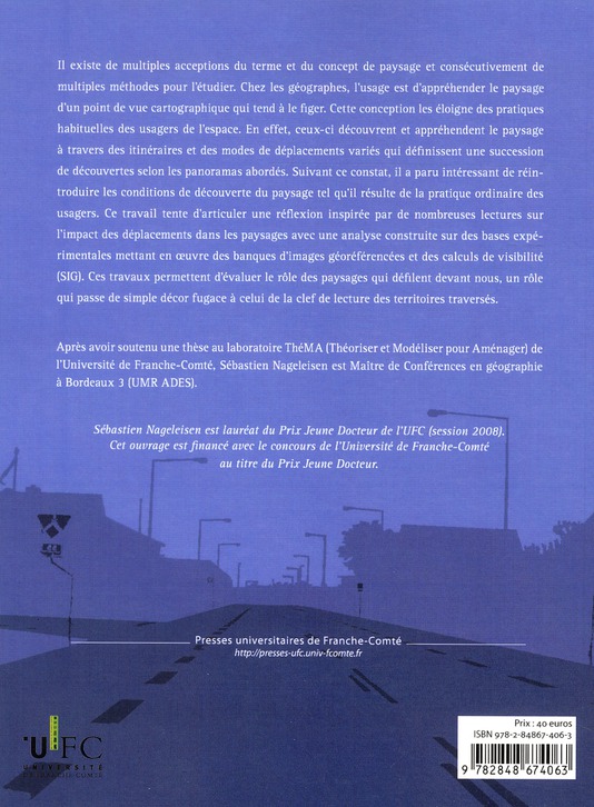 Quatrième de couverture de « PAYSAGES ET DEPLACEMENTS »