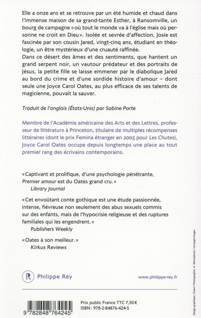 Quatrième de couverture de « Premier amour : un conte gothique »