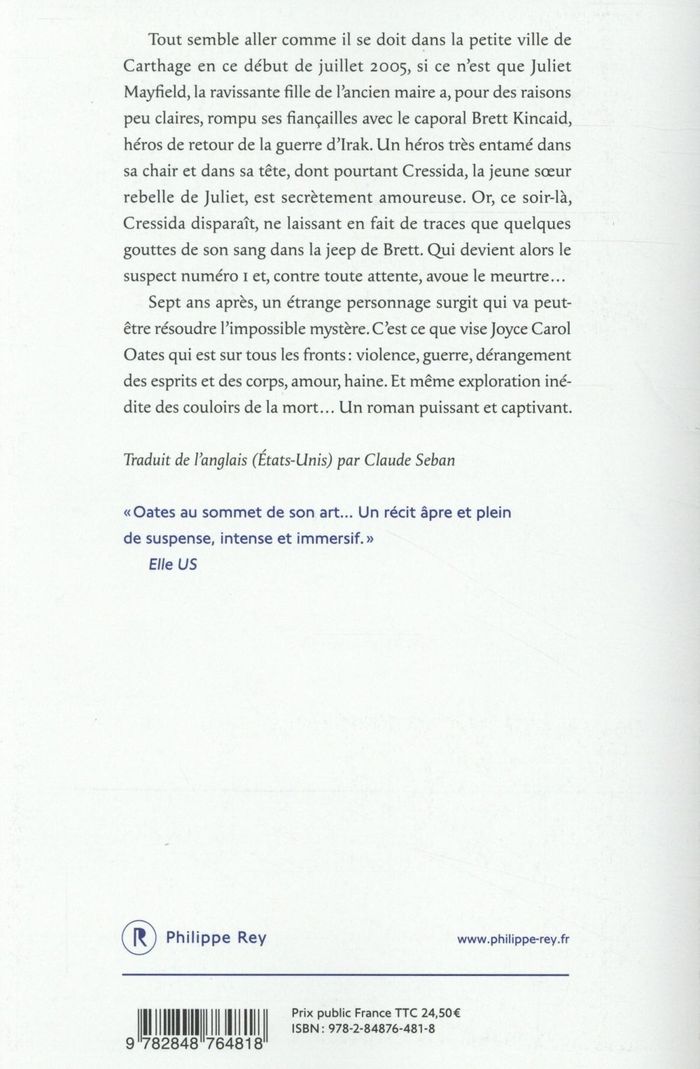 Quatrième de couverture de « Carthage : roman »