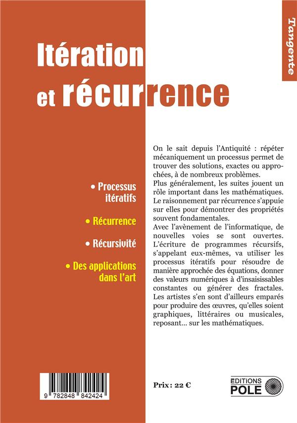 Quatrième de couverture de « ITERATION ET RECURRENCE - BIB 76 »