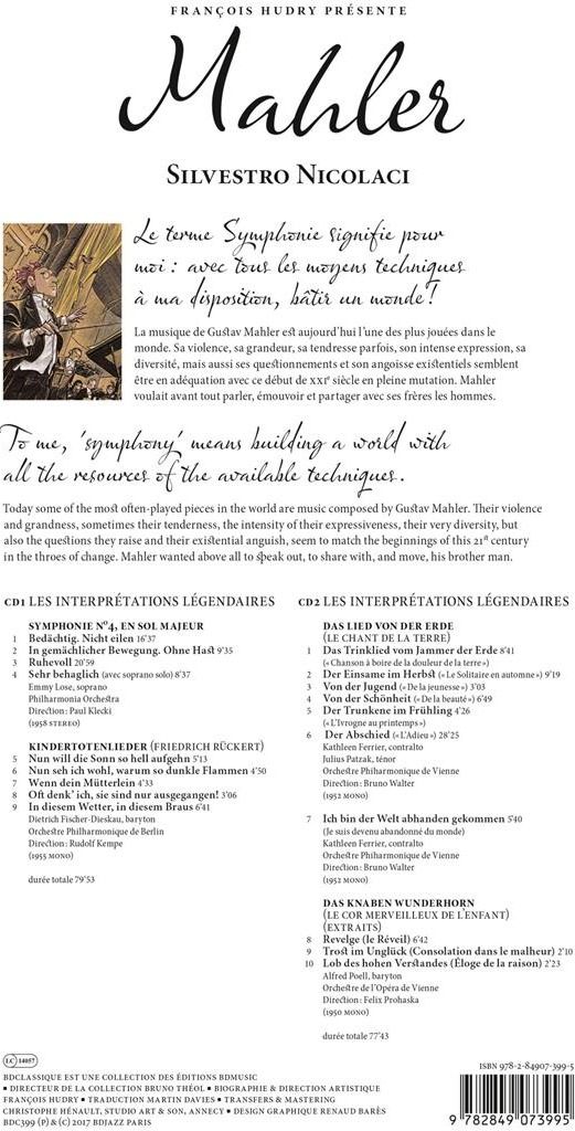 Quatrième de couverture de « MAHLER »