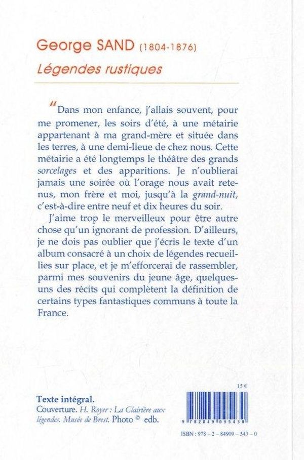 Quatrième de couverture de « Légendes rustiques »
