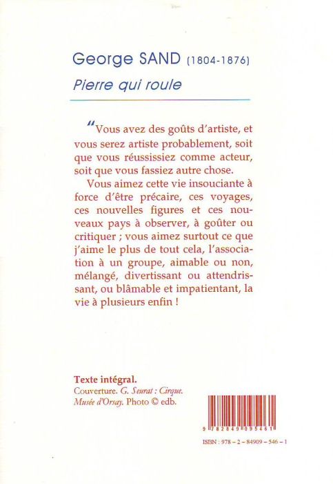 Quatrième de couverture de « Pierre qui roule »