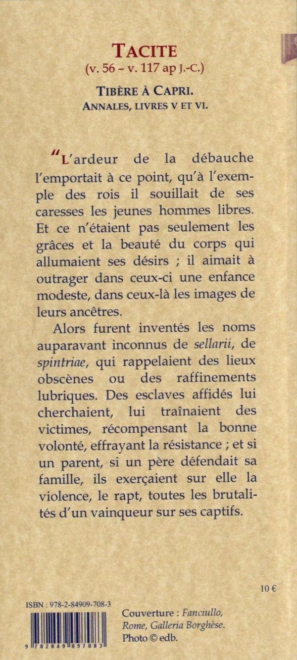 Quatrième de couverture de « TIBERE A CAPRI (ANNALES LIVRES 5 ET 6) »