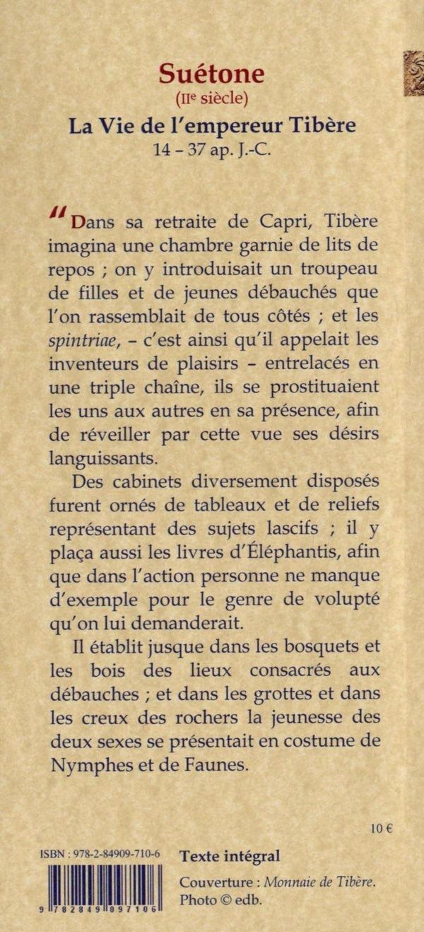 Quatrième de couverture de « LA VIE DE L'EMPEREUR TIBERE (14-37) »