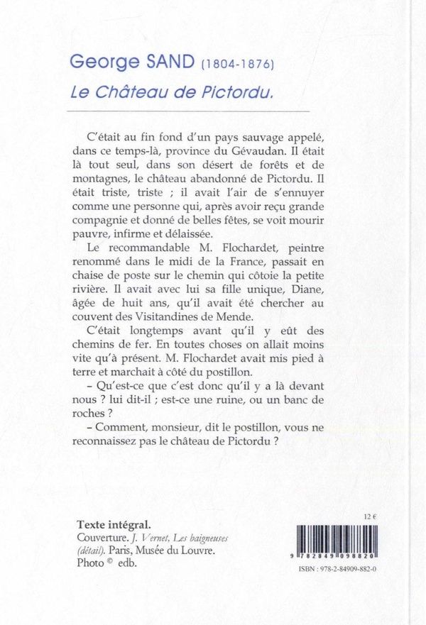 Quatrième de couverture de « Le château de Pictordu : conte »
