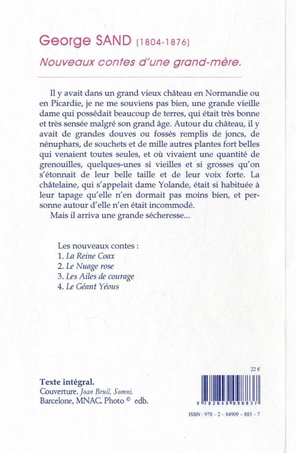 Quatrième de couverture de « Nouveaux contes d'une grand-mère »