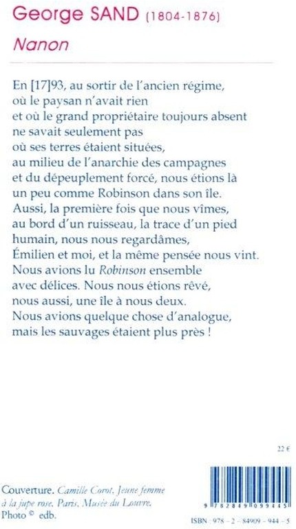 Quatrième de couverture de « Nanon »