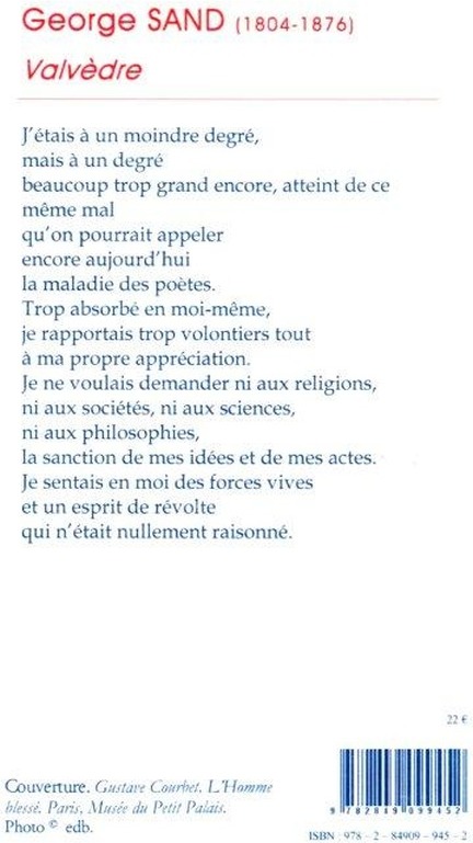 Quatrième de couverture de « Valvèdre »