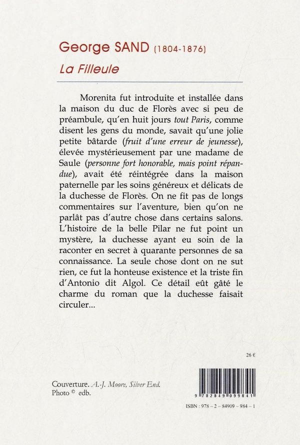 Quatrième de couverture de « La filleule »