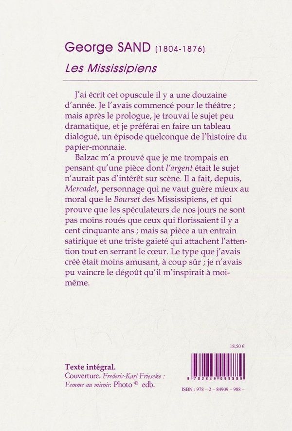 Quatrième de couverture de « Les Mississipiens »