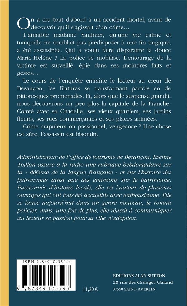 Quatrième de couverture de « SOUPCONS A BESANCON »
