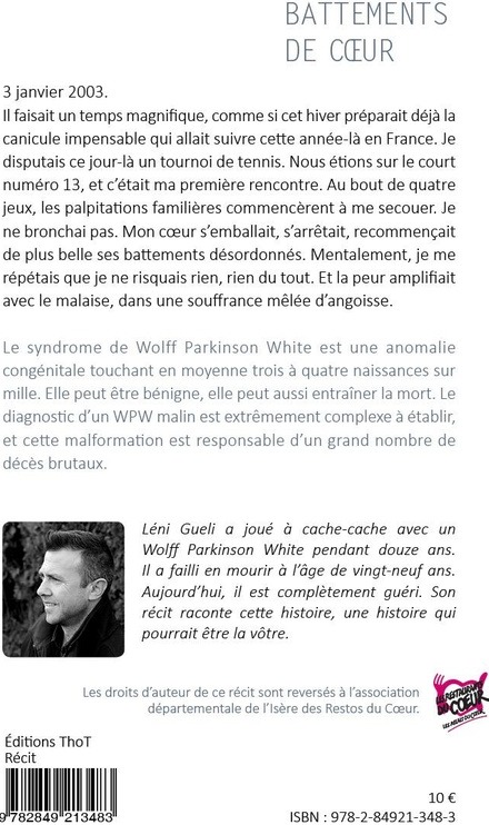Quatrième de couverture de « BATTEMENTS DE COEUR, LE SYNDROME DE WPW »