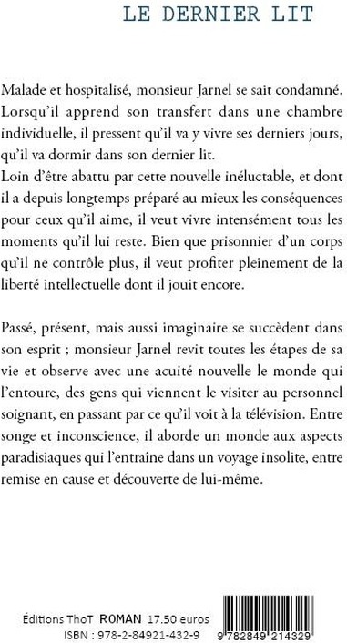 Quatrième de couverture de « LE DERNIER LIT »