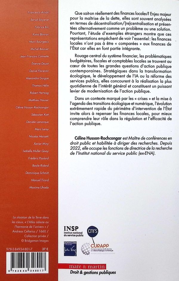 Quatrième de couverture de « Finances locales & mutations contemporaines de l'État »