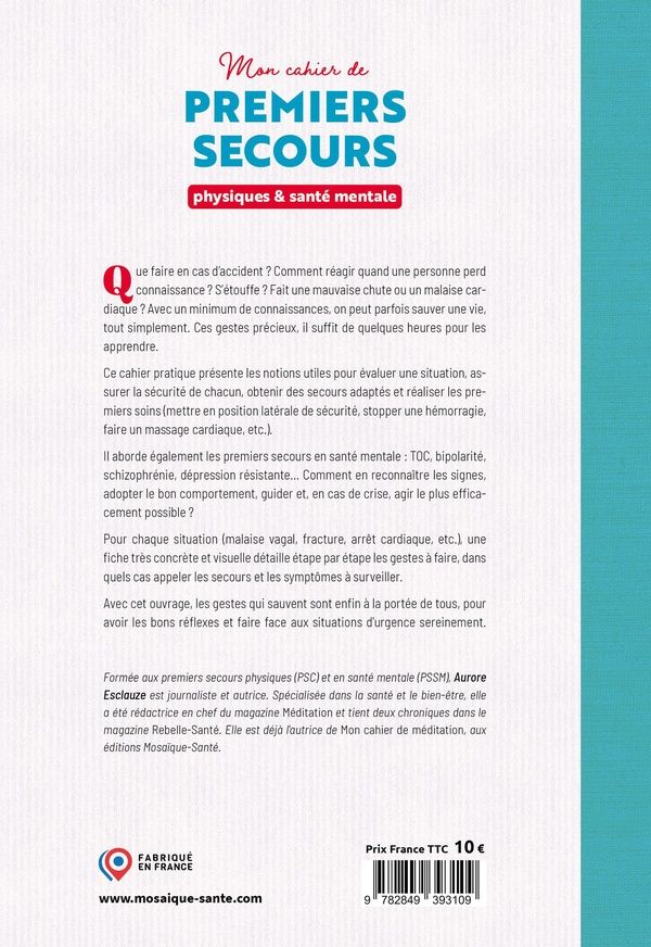 Quatrième de couverture de « Premiers secours : pour apprendre les gestes qui sauvent »
