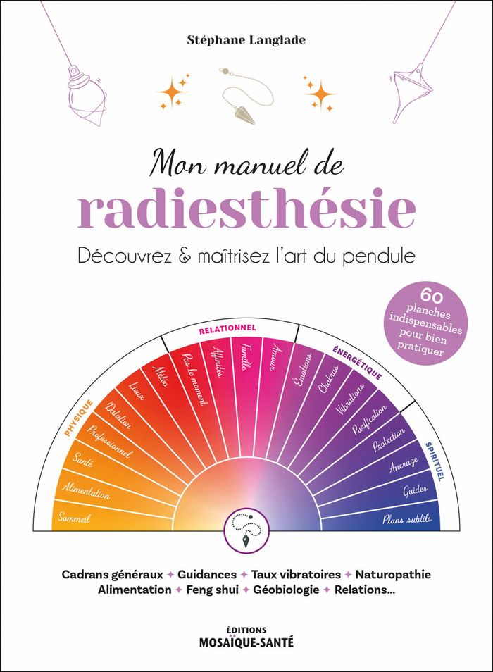 Couverture du livre « MON MANUEL DE RADIESTHESIE - DECOUVREZ ET MAITRISEZ L'ART DU PENDULE » de Stephane Langlade, librairie Les Contes Infusés à Corte