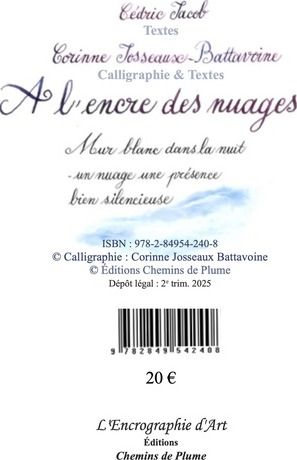 Quatrième de couverture de « À l'encre des nuages »