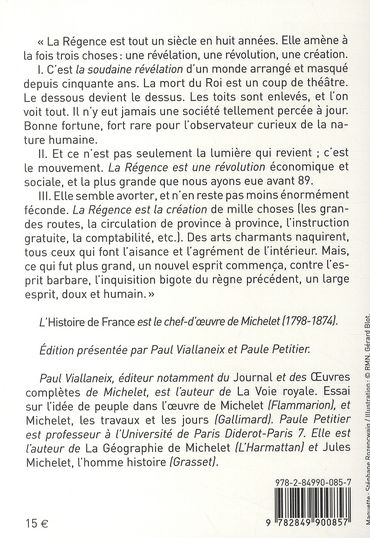 Quatrième de couverture de « HISTOIRE DE FRANCE T15 LA REGENCE »