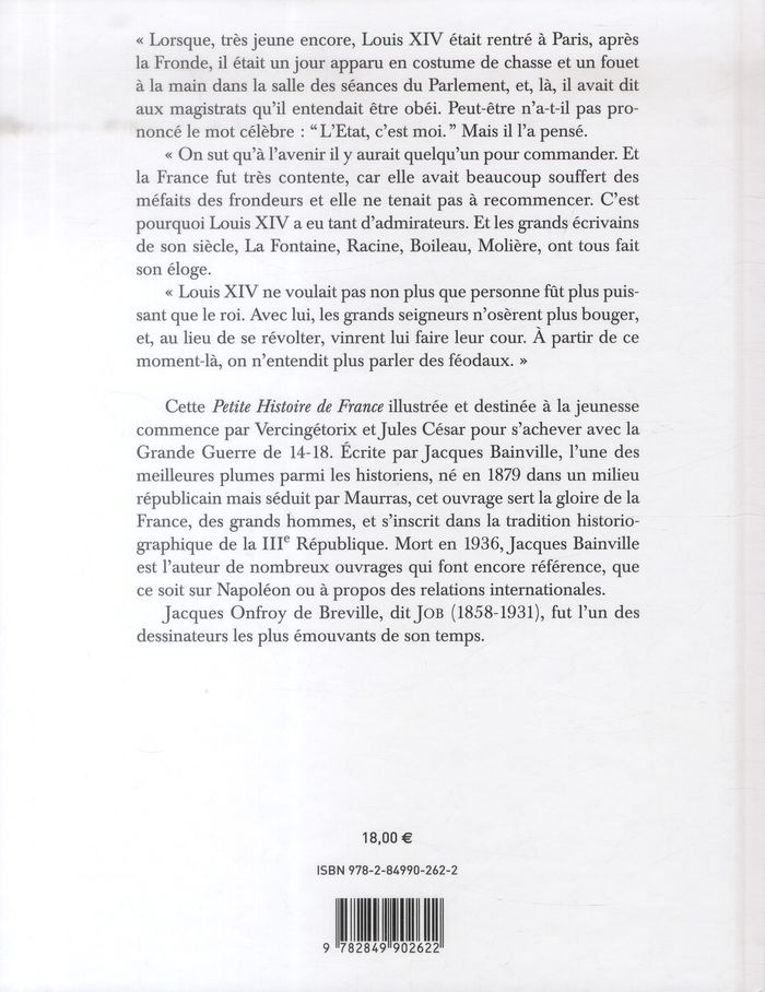 Quatrième de couverture de « PETITE HISTOIRE DE FRANCE »