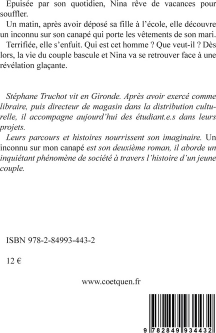 Quatrième de couverture de « Un inconnu sur mon canapé »