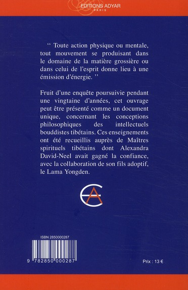 Quatrième de couverture de « LES ENSEIGNEMENTS SECRETS DES BOUDDHISTES TIBETAINS »