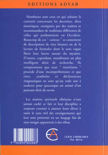 Quatrième de couverture de « INITIATIONS LAMAIQUES »