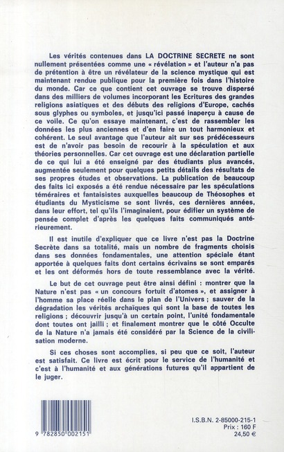 Quatrième de couverture de « DOCTRINE SECRETE - T.3 ANTHROPOGENESE »