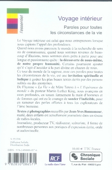Quatrième de couverture de « VOYAGE INTERIEUR T1 »