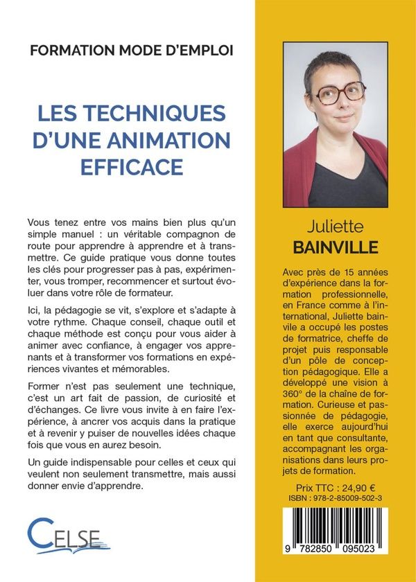 Quatrième de couverture de « Les techniques d'une animation efficace »