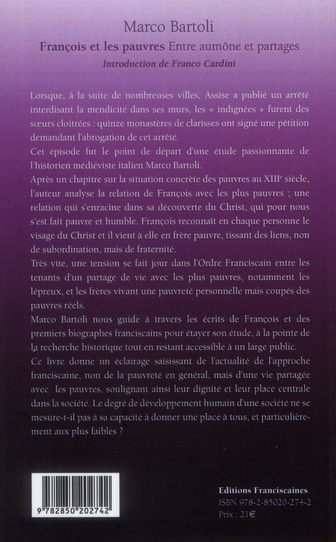 Quatrième de couverture de « FRANCOIS ET LES PAUVRES - 2 »