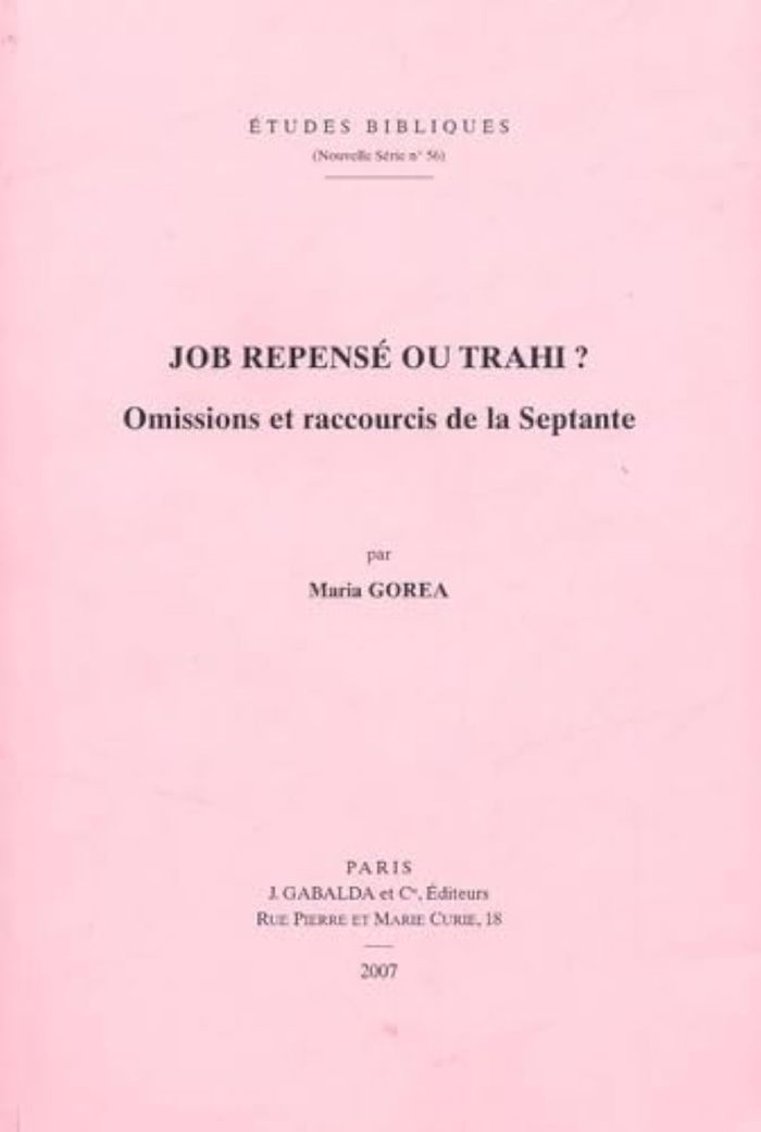 Couverture du livre « JOB REPENSE OU TRAHI? - OMISSIONS ET RACCOURCIS DE LA SEPTANTE », librairie Les Contes Infusés à Corte