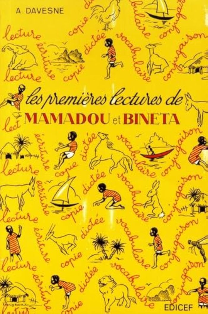 Couverture du livre « LES PREMIERES LECTURES DE MAMADOU ET BINETA », librairie Les Contes Infusés à Corte