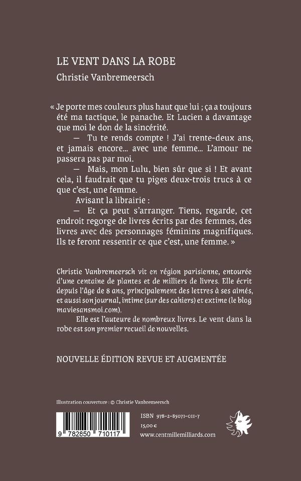 Quatrième de couverture de « LE VENT DANS LA ROBE, NOUVELLE EDITION »