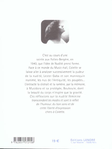 Quatrième de couverture de « NUDITE »
