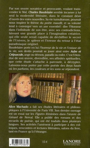 Quatrième de couverture de « BAUDELAIRE ENTRE AUBE ET CREPUSCULE »
