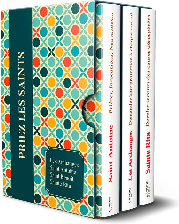 Couverture du livre « PRIERES, NEUVAINES ET LITANIES - COFFRET DE 4 LIVRES - LES ARCHANGES - SAINT ANTOINE - SAINT BENOIT » de Dos Santos Ana, librairie Les Contes Infusés à Corte