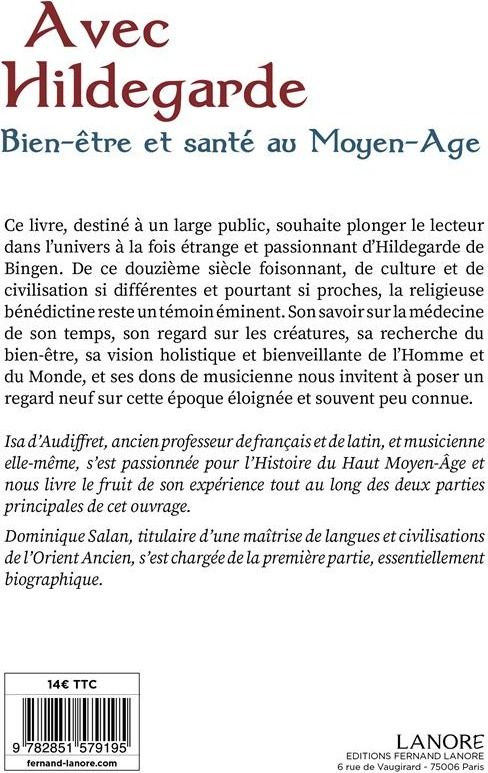 Quatrième de couverture de « AVEC HILDEGARDE - BIEN-ETRE ET SANTE AU MOYEN-AGE »