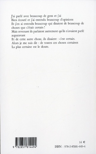 Quatrième de couverture de « UN HOMME EST UN HOMME »