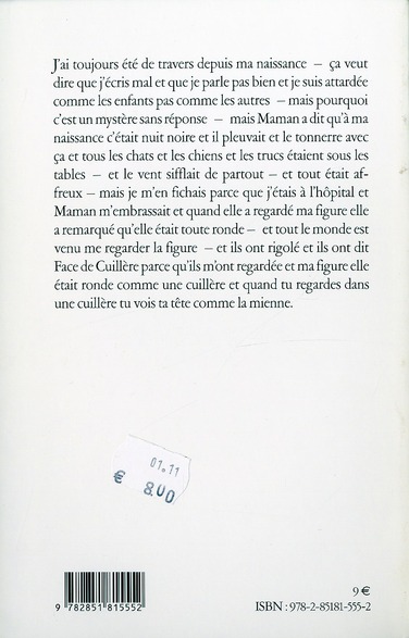 Quatrième de couverture de « FACE DE CUILLERE »