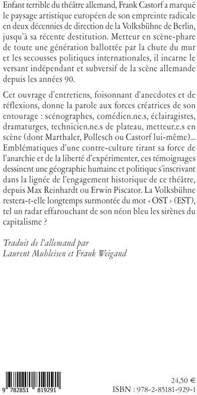 Quatrième de couverture de « REPUBLIQUE CASTORF »