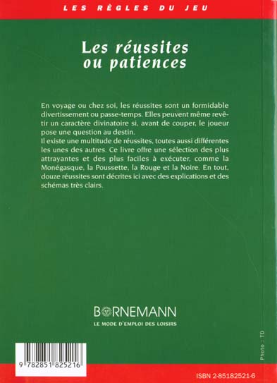Quatrième de couverture de « LES REUSSITES OU PATIENCES »
